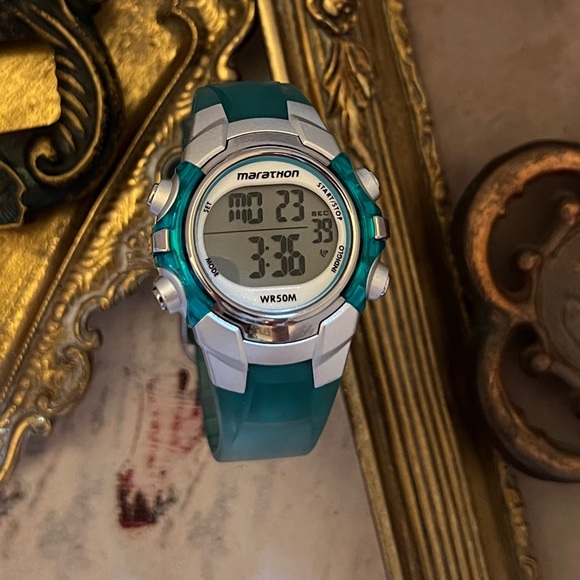 TIMEX • Marathon Fitness Watch Teal Blue Ready To Wear New Battery - Picture 6 of 6